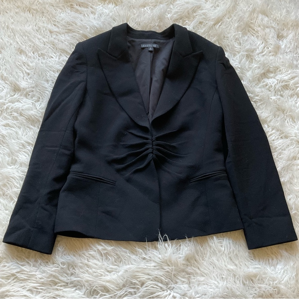 Lafayette 148‎ Ruched Virgin Wool Blazer